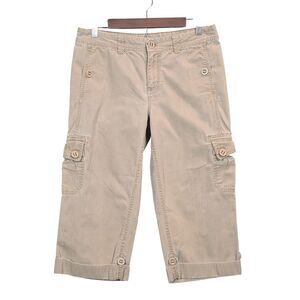 Eddie Bauer Pants Capri Cargo Pockets Pedal Pusher Khaki Womens 8